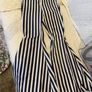 Free People Striped Navy and White Pants